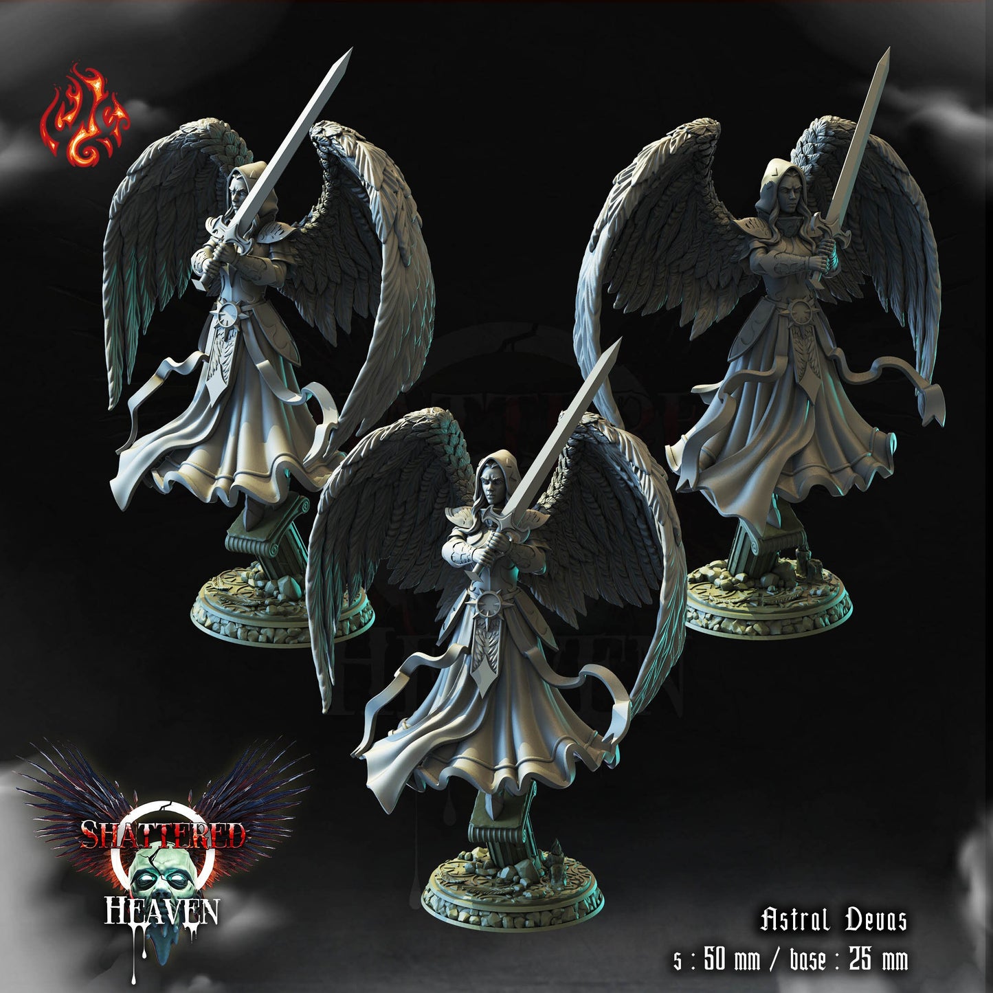 Astral Divas Tabletop RPG Miniature Set | Shattered Heaven Collection | Crippled God Foundry