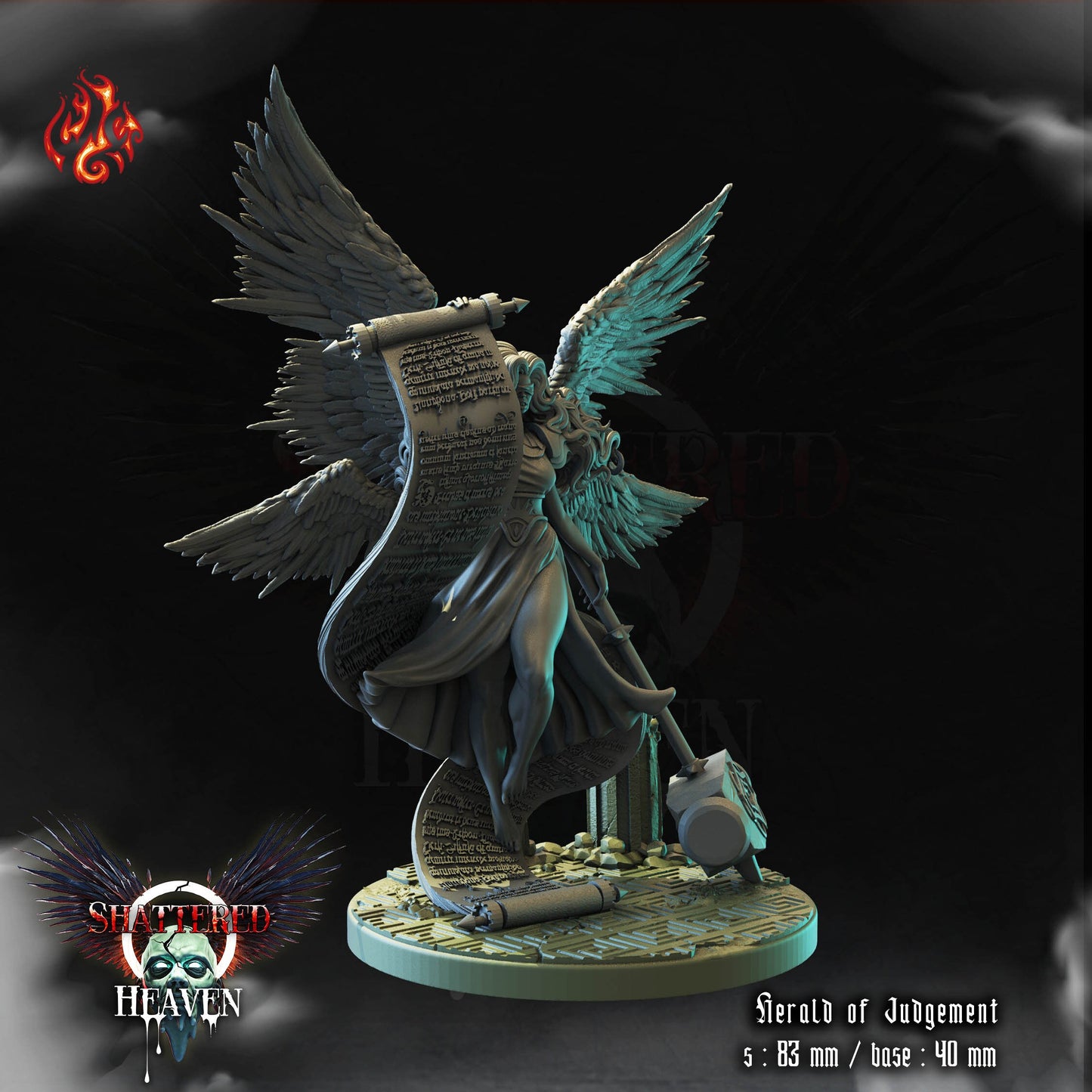 Herald of Judgement Angel Tabletop RPG Miniature | Shattered Heaven Collection | Crippled God Foundry